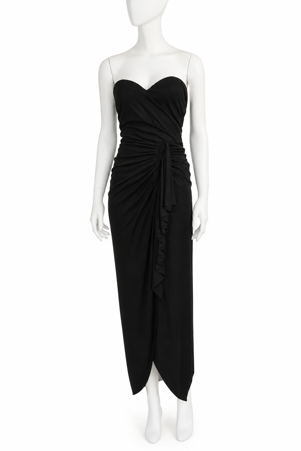 Loris Azzaro black draped corset dress