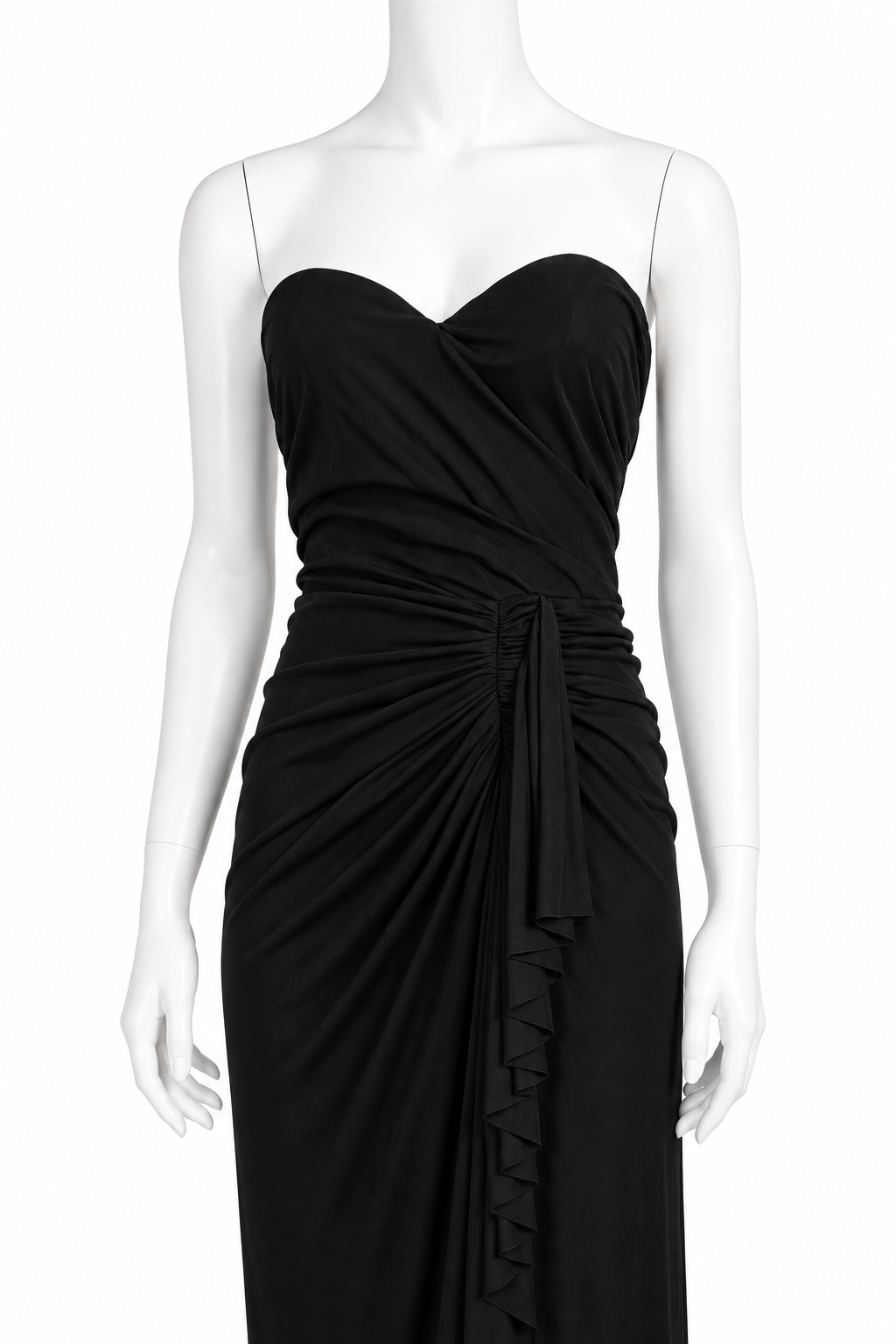 Loris Azzaro black draped corset dress