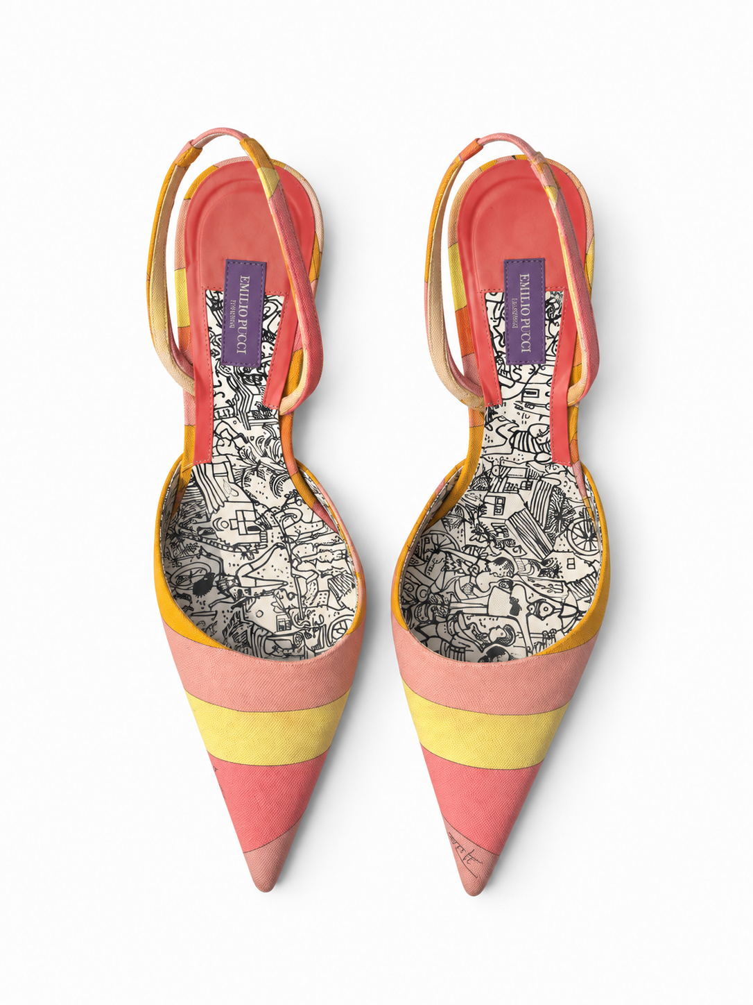 Emilio Pucci printed slingback heels size 39.5