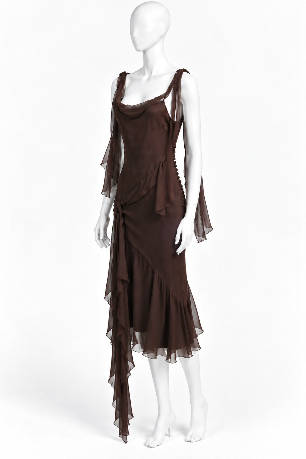 Dior fall 2005 ruffles silk maxi dress