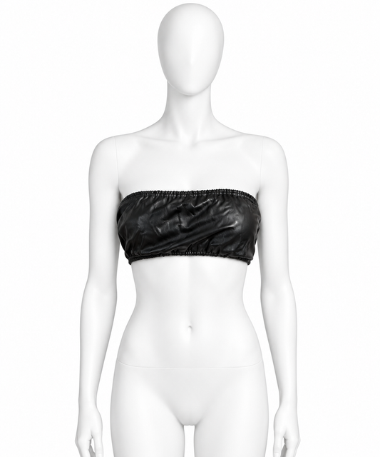 Jean Paul Gaultier leather tube bra