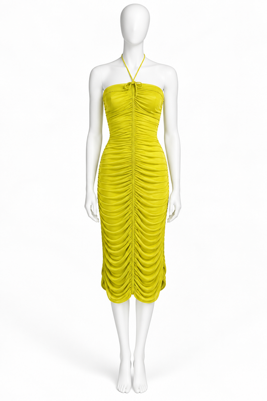 Plein Sud ruched halter midi dress