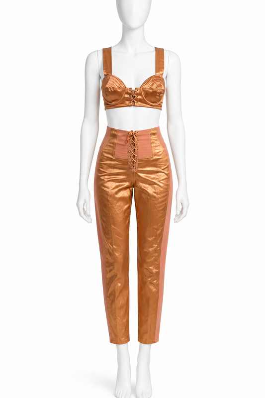 Jean Paul Gaultier cone bra satin set