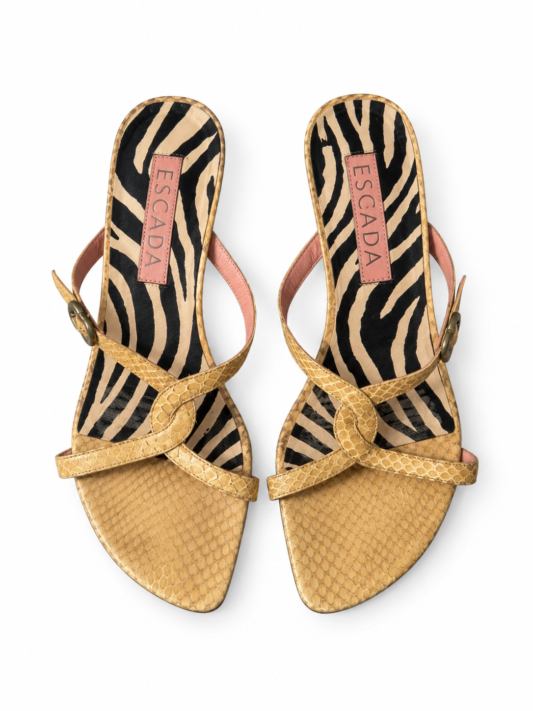 Escada python leather sandals size 36.5