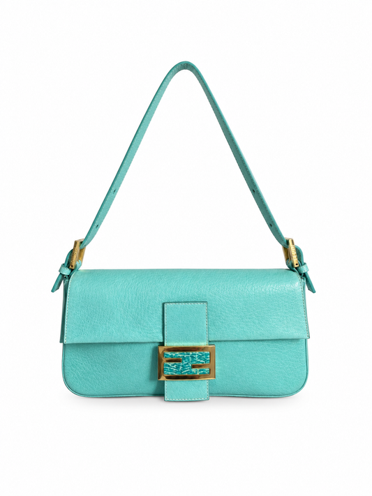Fendi turquoise baguette bag