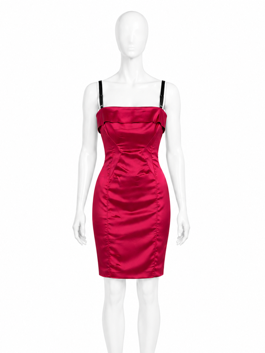 Dolce & Gabbana pink satin corset dress