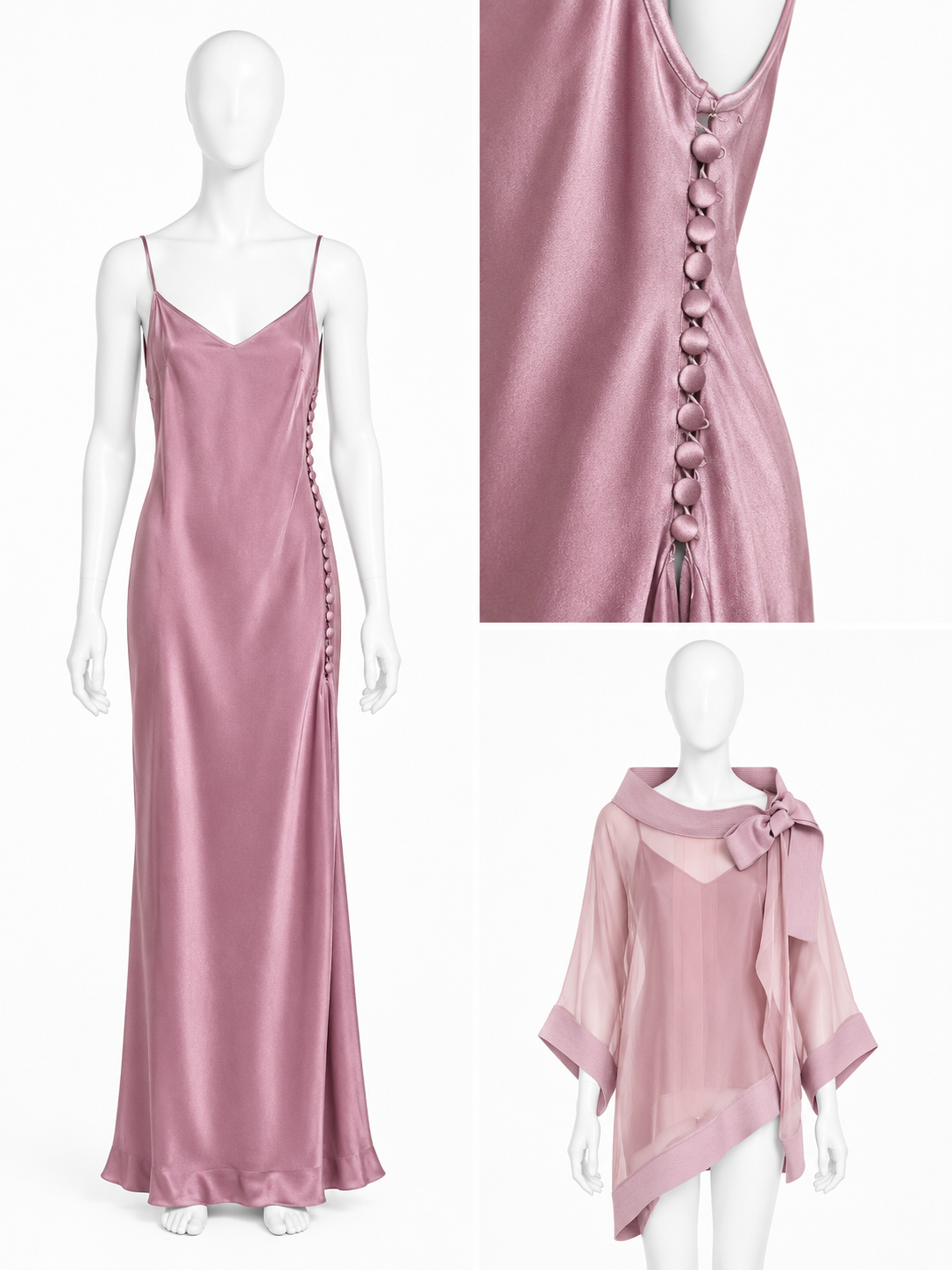 Dior fall 1999 satin evening dress with organza tunic