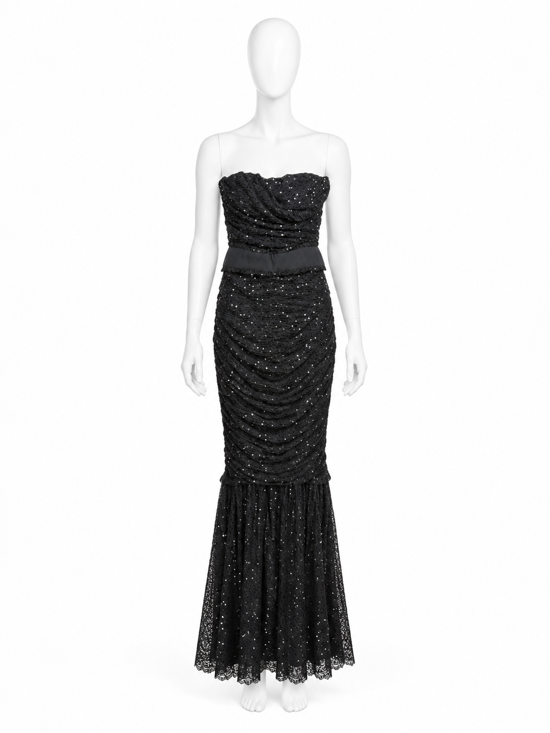 Dolce & Gabbana black sequin maxi dress