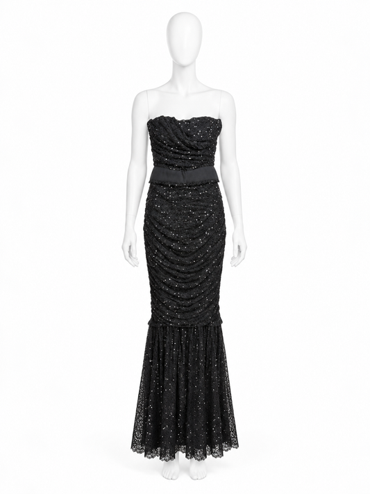 Dolce & Gabbana black sequin maxi dress