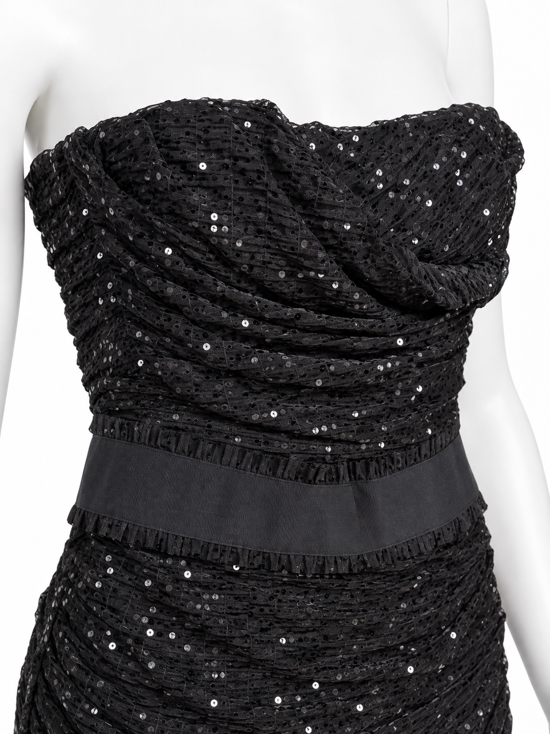 Dolce & Gabbana black sequin maxi dress