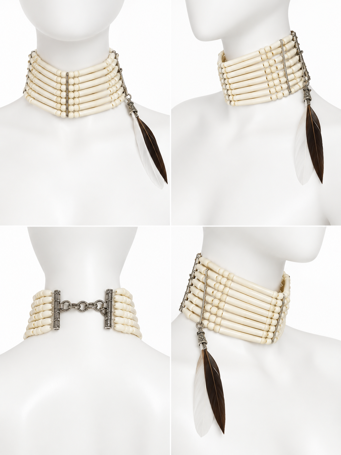 Dior John Galliano Fall 1998 Masai ivory bone choker necklace