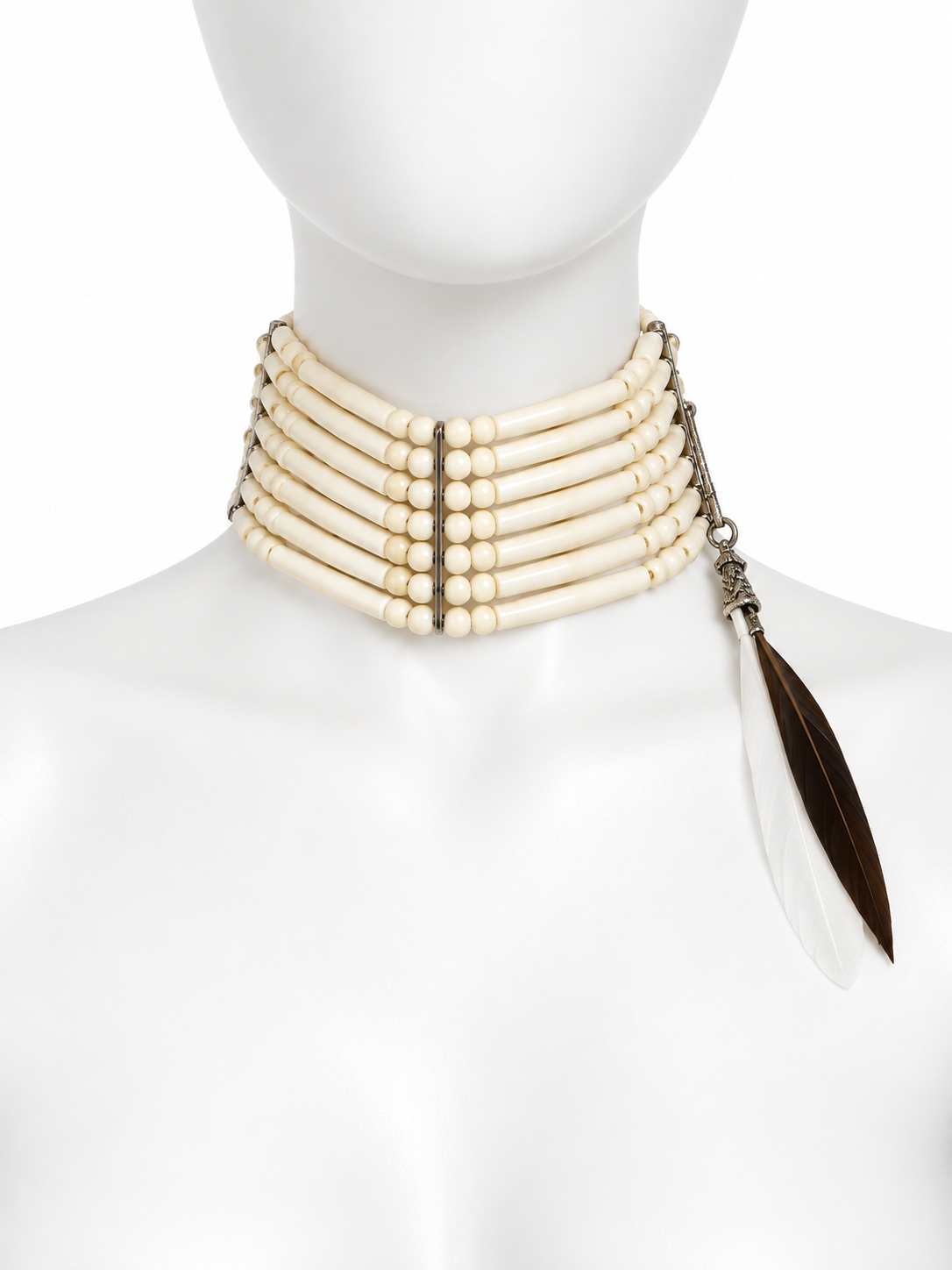 Dior John Galliano Fall 1998 Masai ivory bone choker necklace