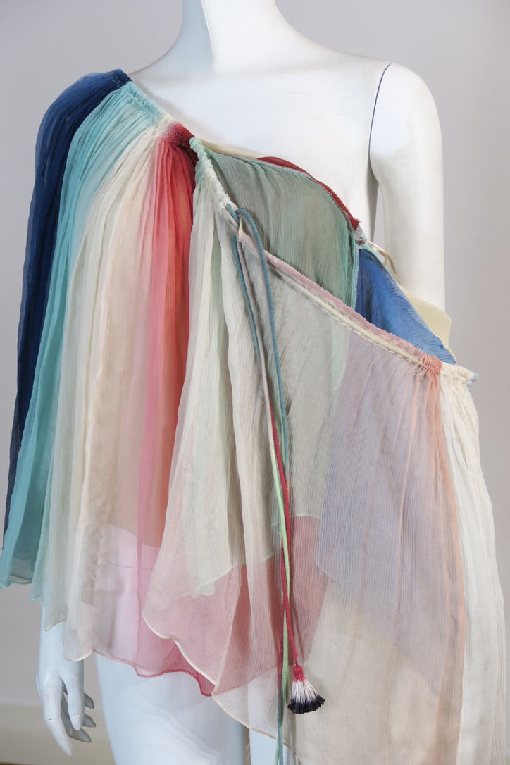 Chloe pastel silk draped top