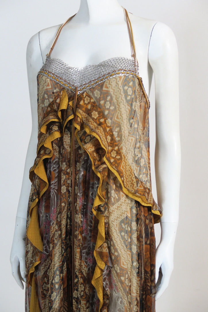 Chloé printed chiffon maxi dress back view