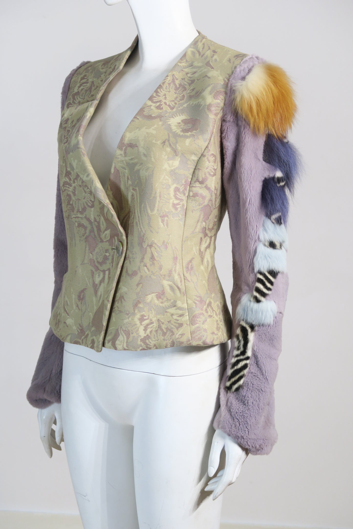 Christian Lacroix 2001 fur sleeve jacket runway