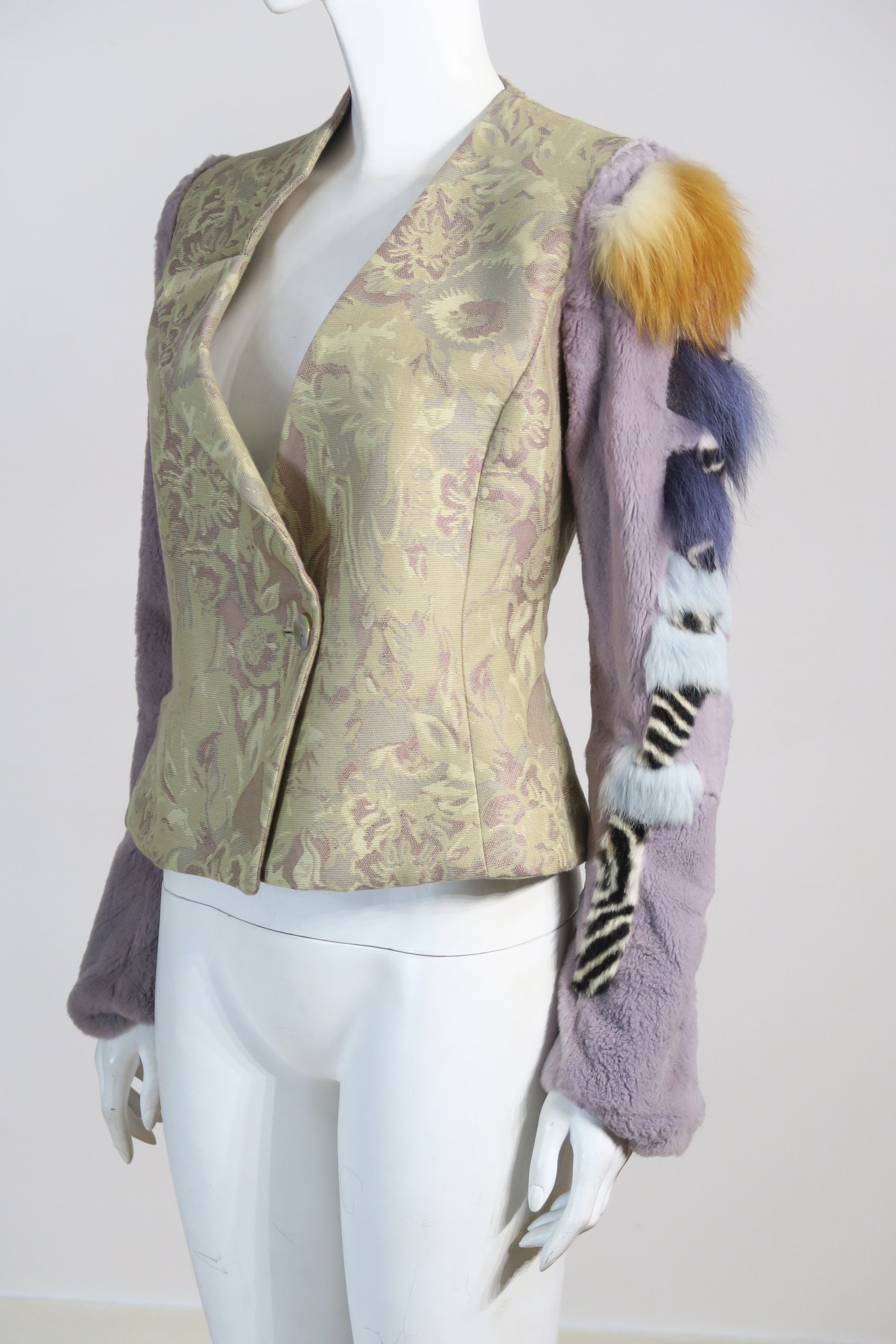 Christian Lacroix 2001 fur sleeve jacket runway
