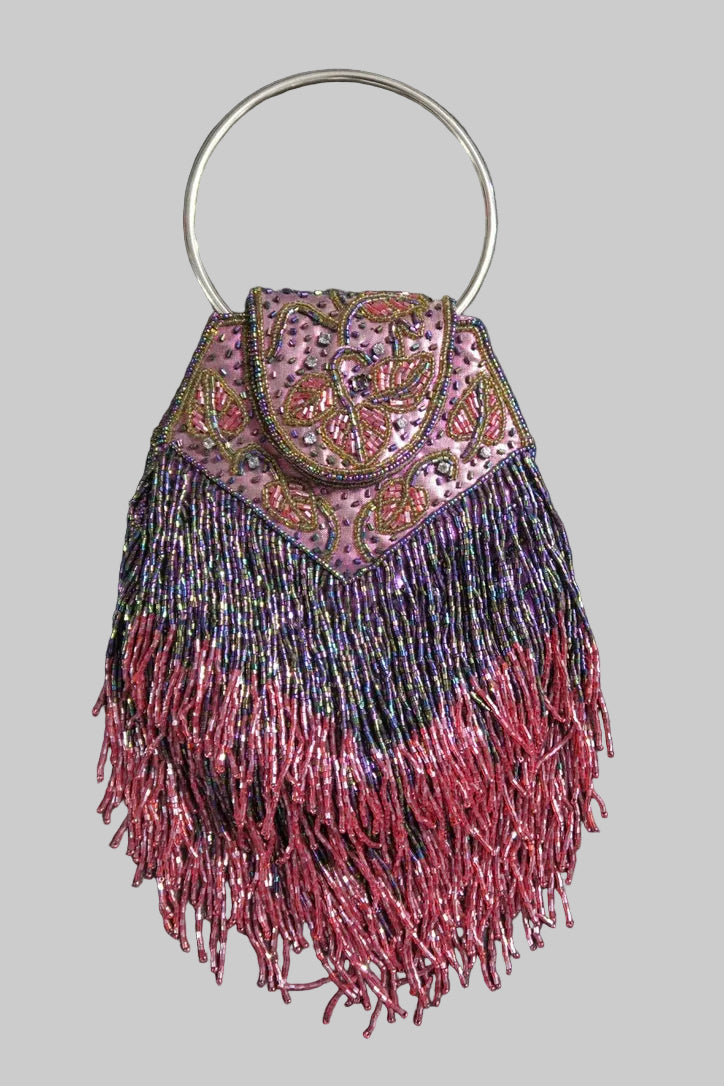 Christian Lacroix beaded sequin bag red purple