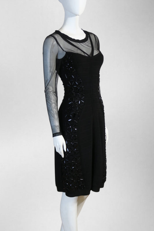 Herve Leger sheer dress