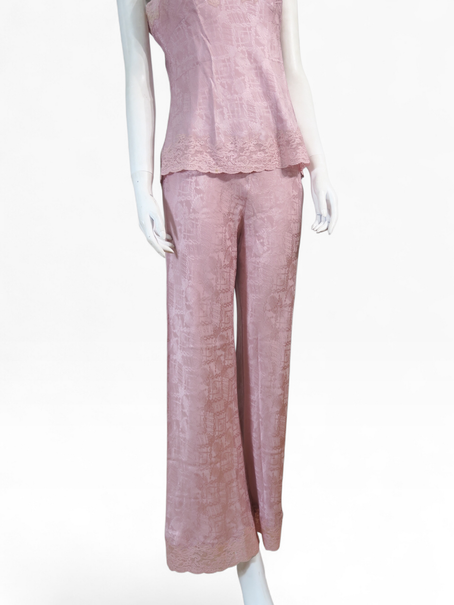 Dior fall 1999 pink boudoir silk lace lingerie set