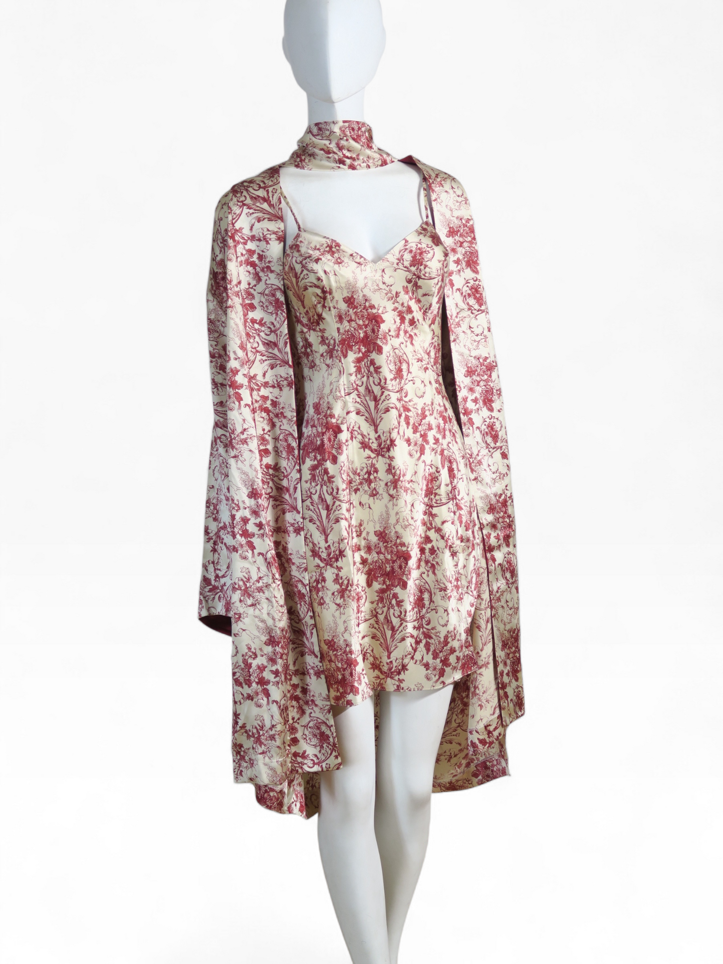 Dior spring 1998 silk printed kimono dress