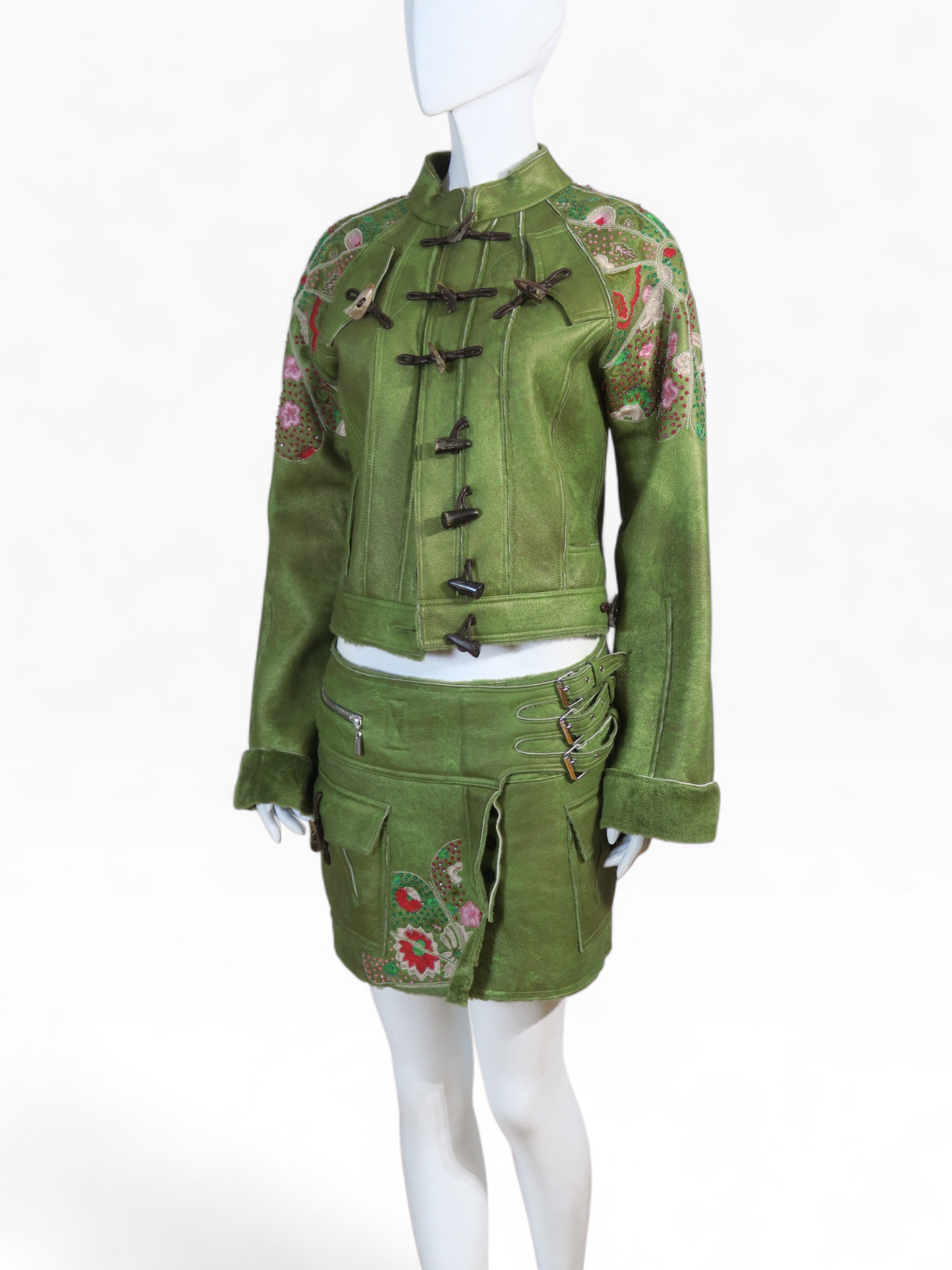 John Galliano fall 2005 green shearling beaded set