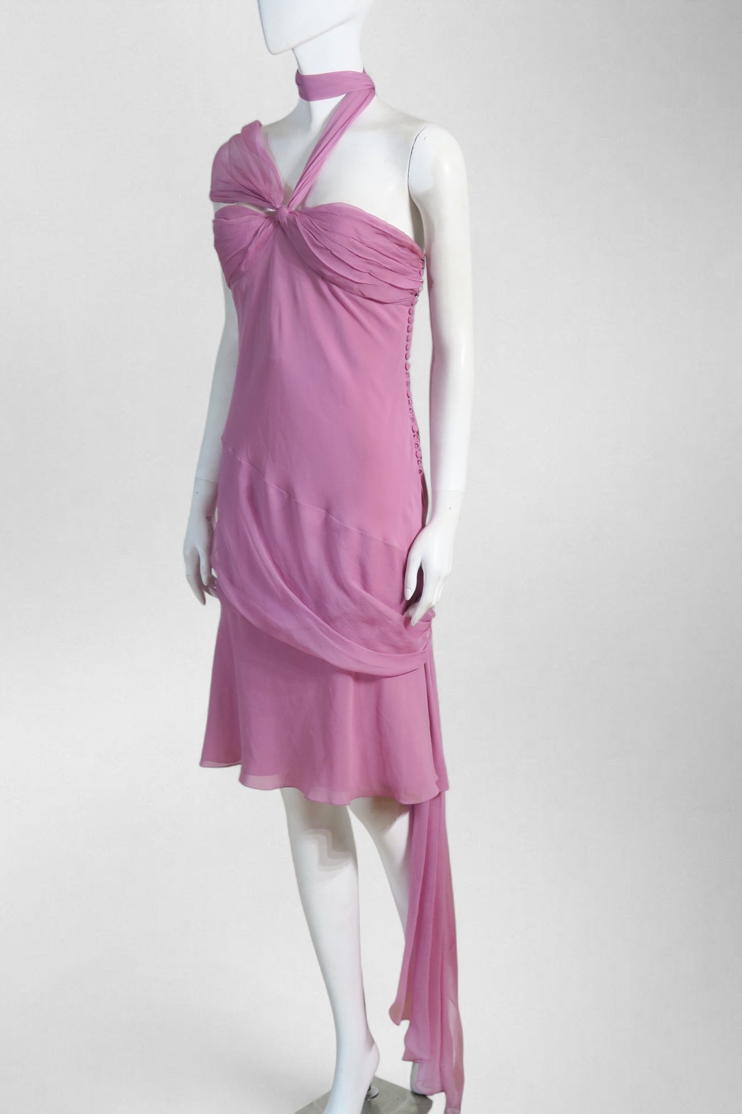 Christian Dior 2005 Strapless Silk Chiffon Dress – Pink – Corset – Size 42 FR – yourgarmentz