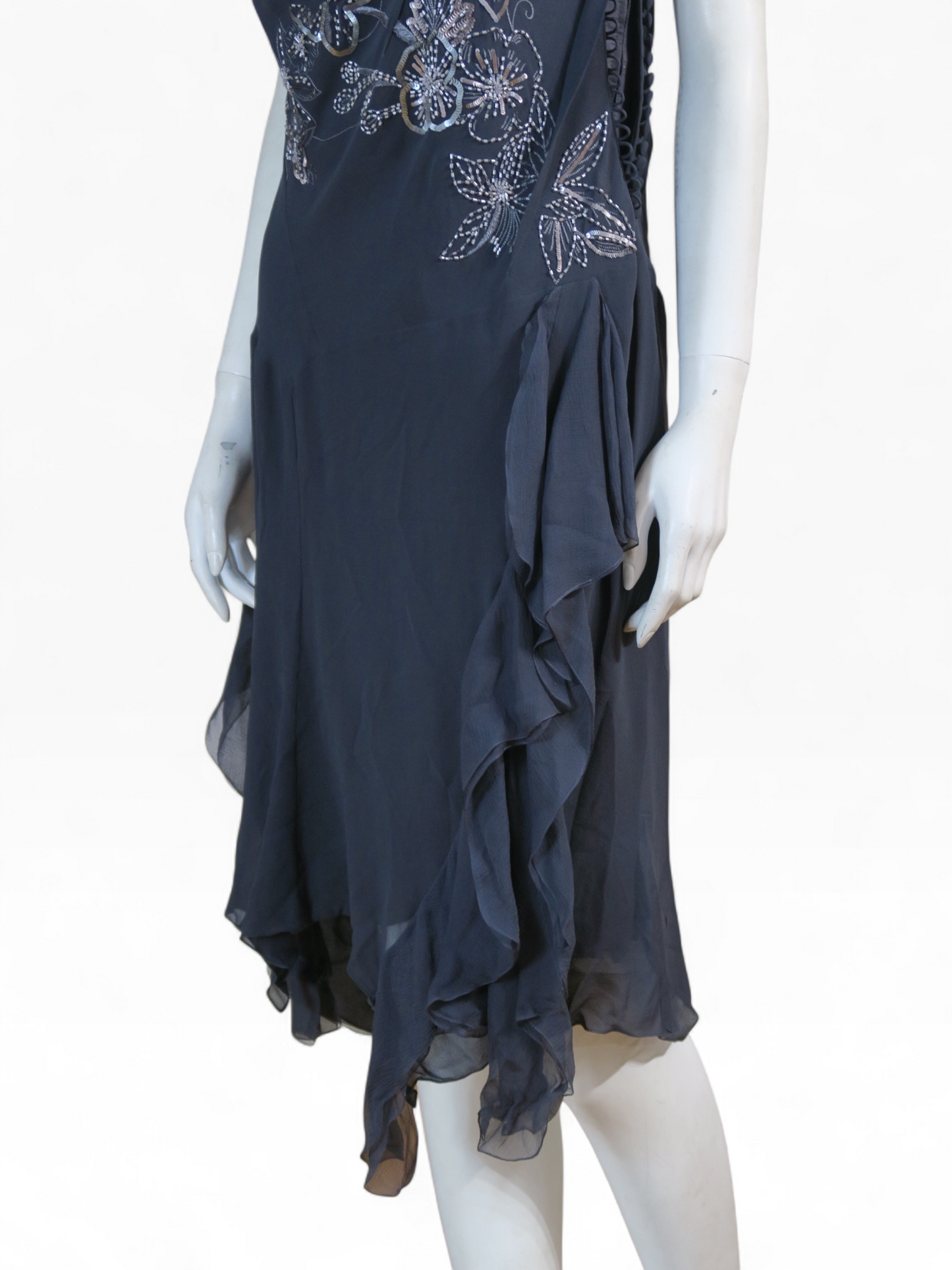 Dior fall 2006 silk gunmetal bustier dress