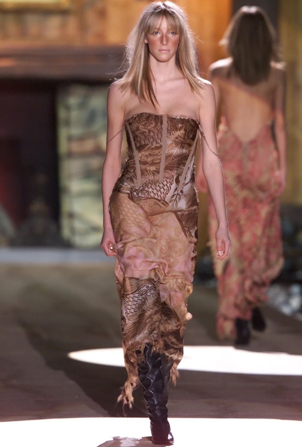 Roberto Cavalli fall 2001 baroque pleated maxi skirt