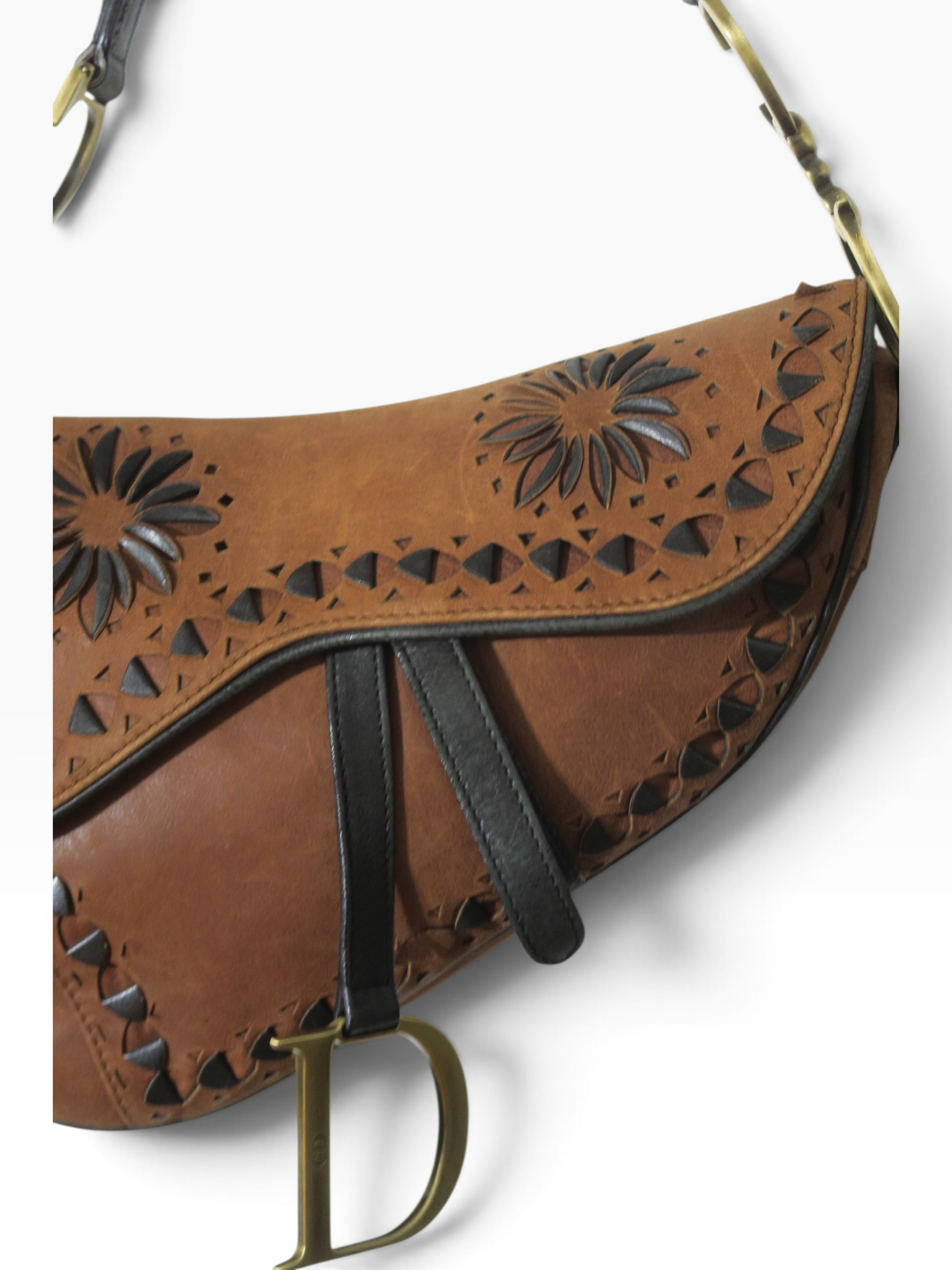 Dior limited edition leather saddle bag