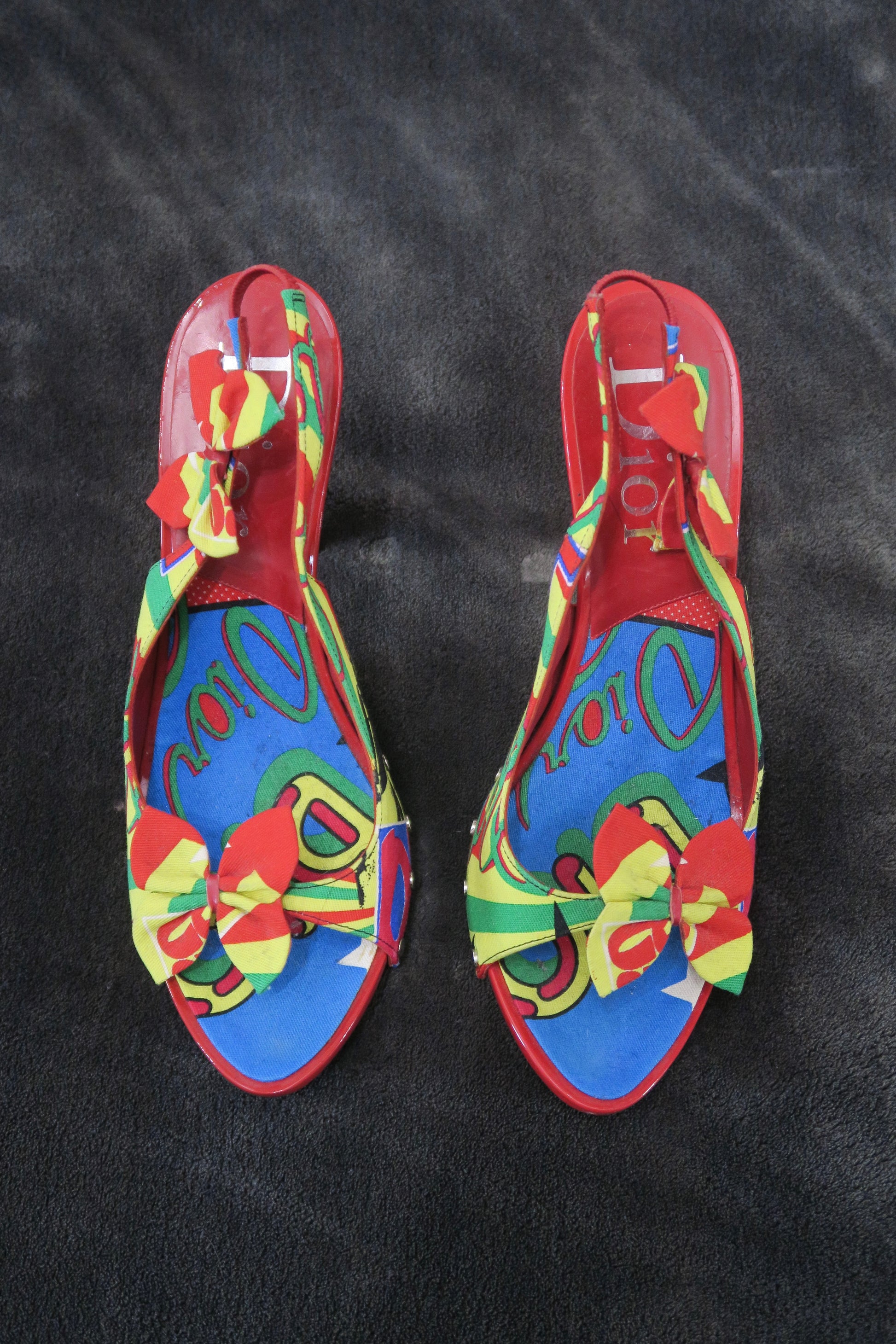 Dior Galliano Jamaican print heels 2004