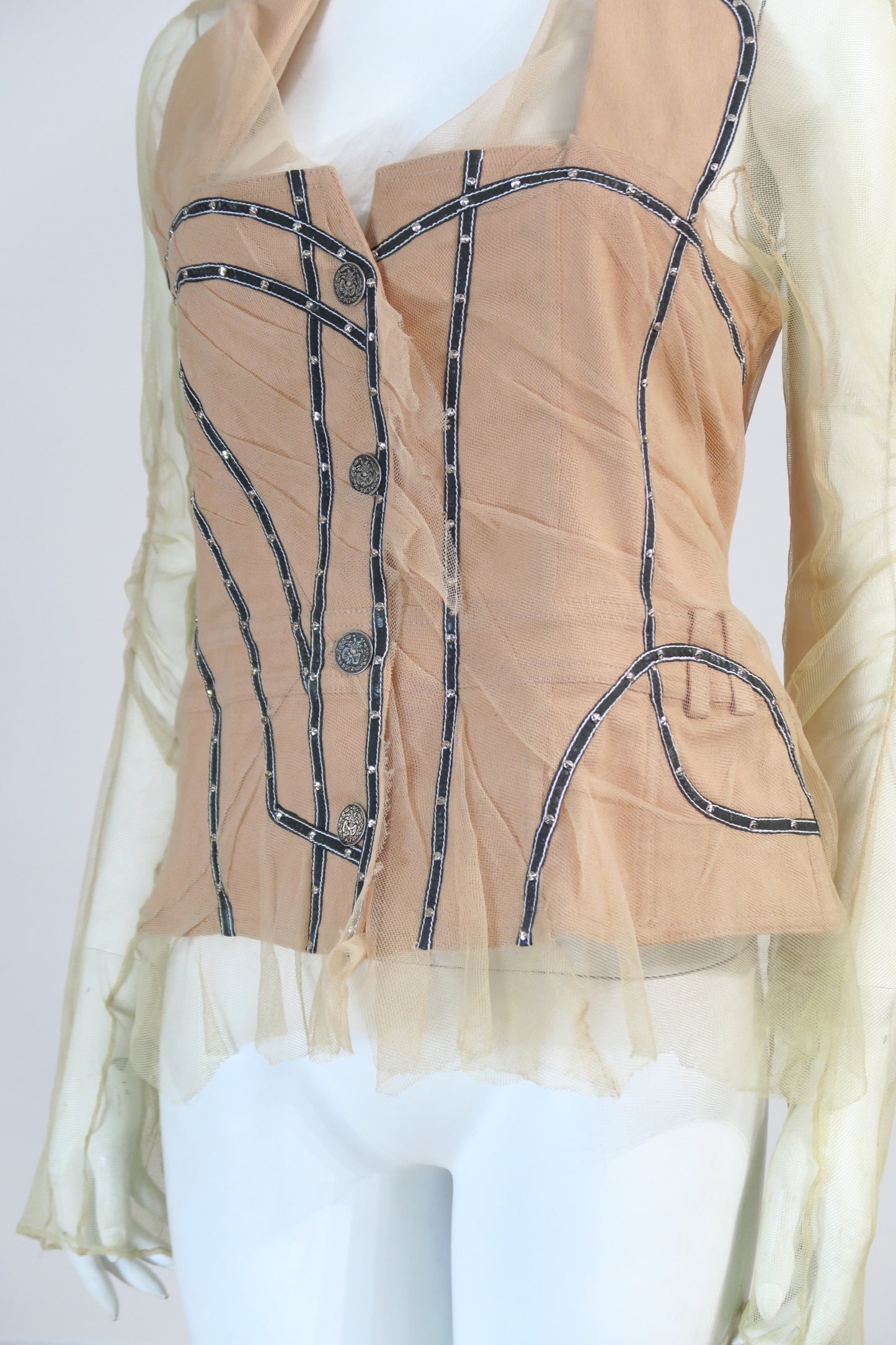 Dior Galliano sheer jacket illusion