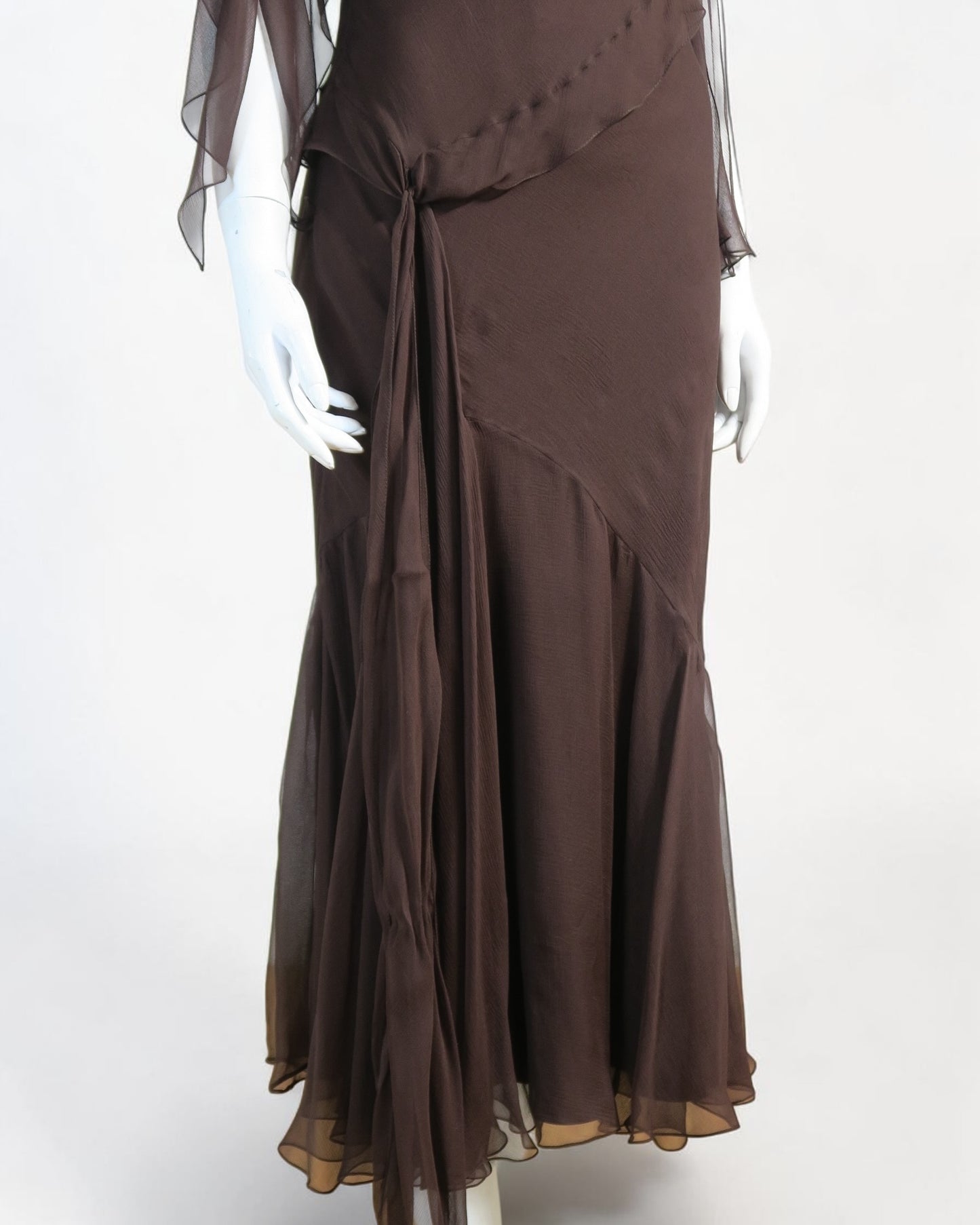 Dior draped chiffon dress
