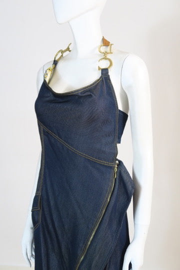 Dior equestrian halter dress backless