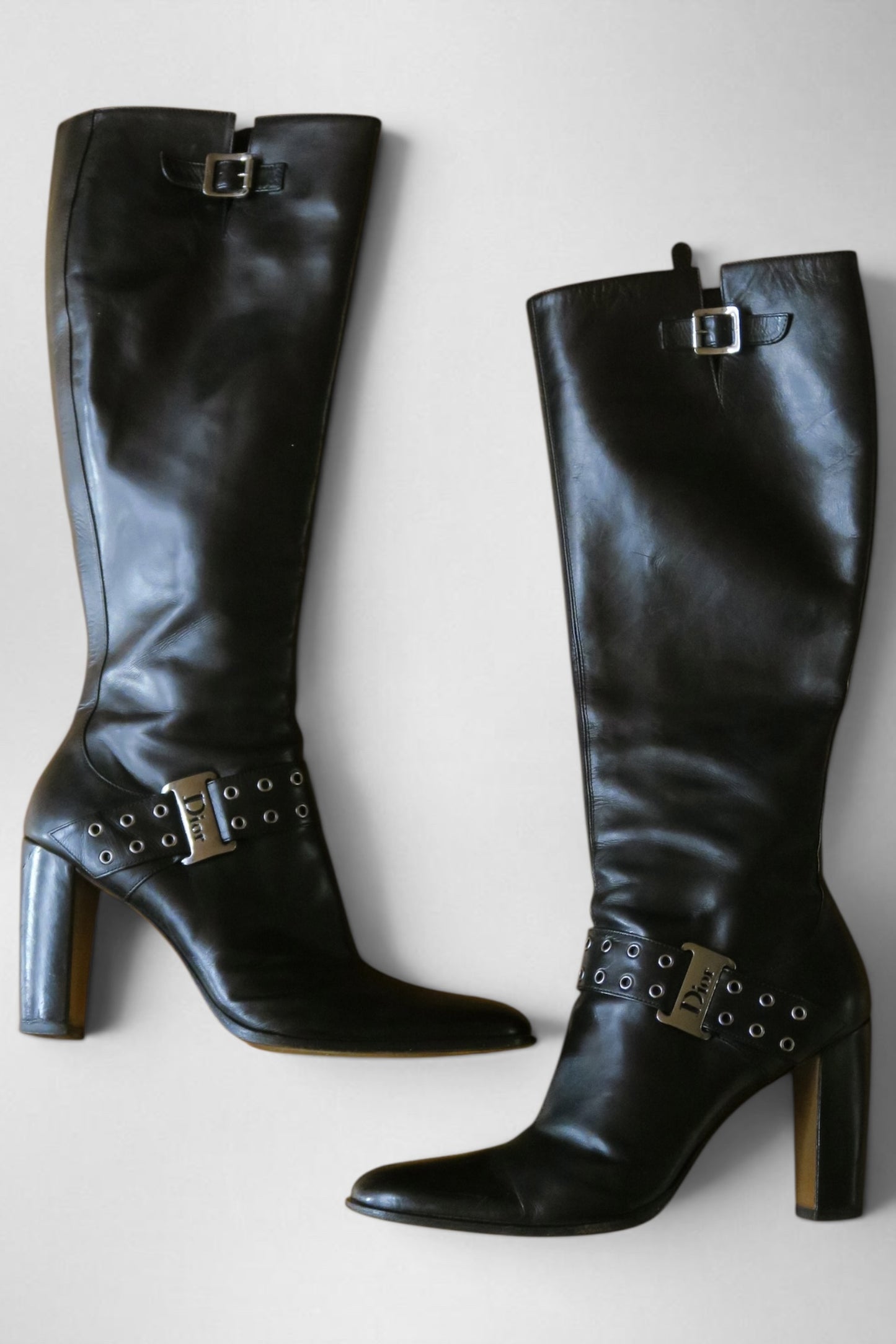 Dior leather knee high boots