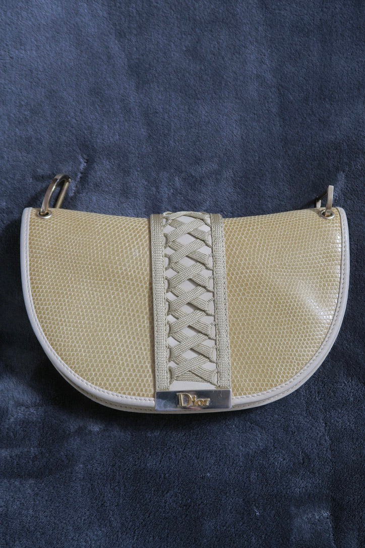 Dior vintage bag beige exotic leather