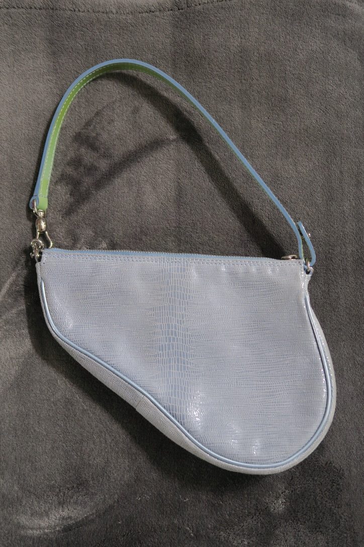 Dior vintage bag exotic leather light blue