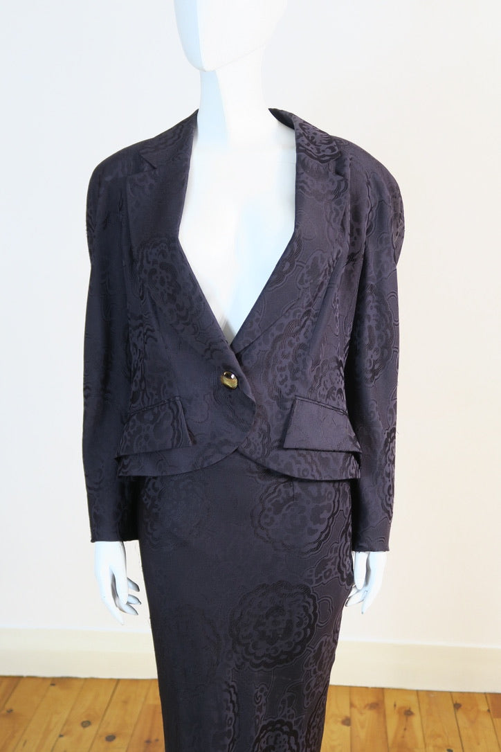 Dior vintage set deep plum silk textured