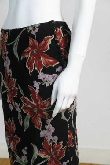 Dior vintage skirt silk covered buttons detail