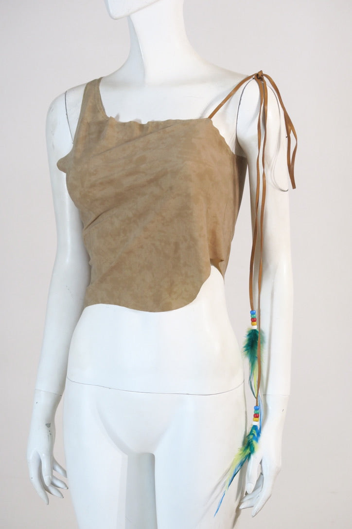 Dolce Gabbana asymmetrical top beige stretch