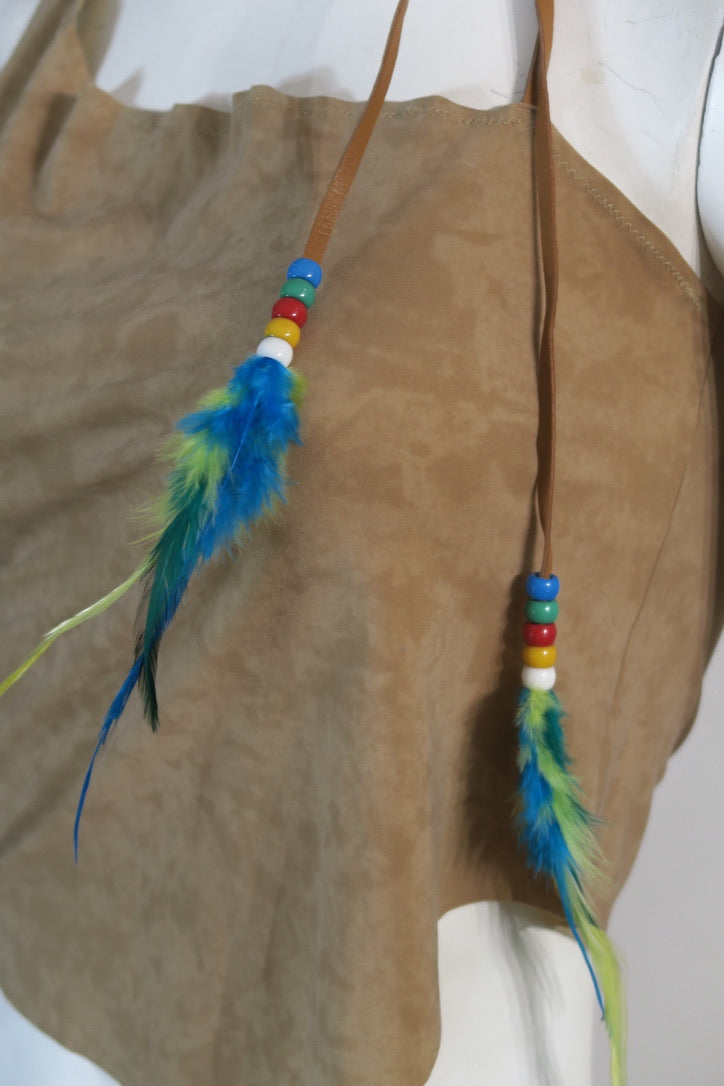 Dolce Gabbana feather detail halter top