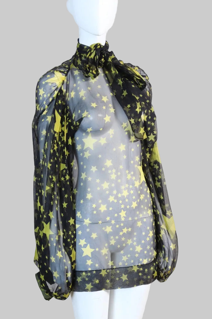 Dolce Gabbana star print chiffon blouse