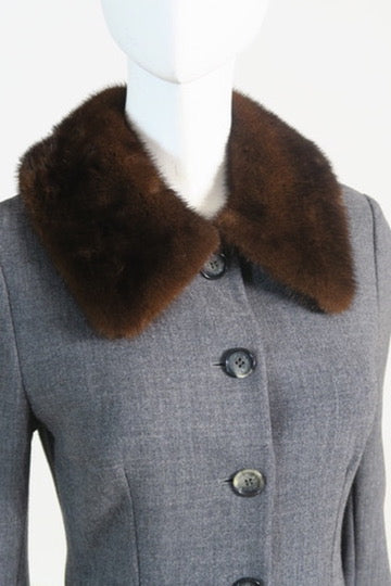 Dolce Gabbana vintage coat grey wool Paris