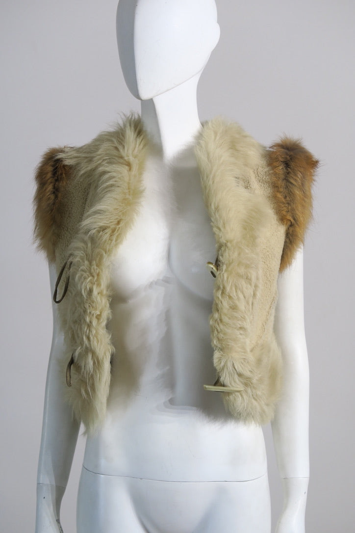 Dolce fur vest jacket textured luxury piece