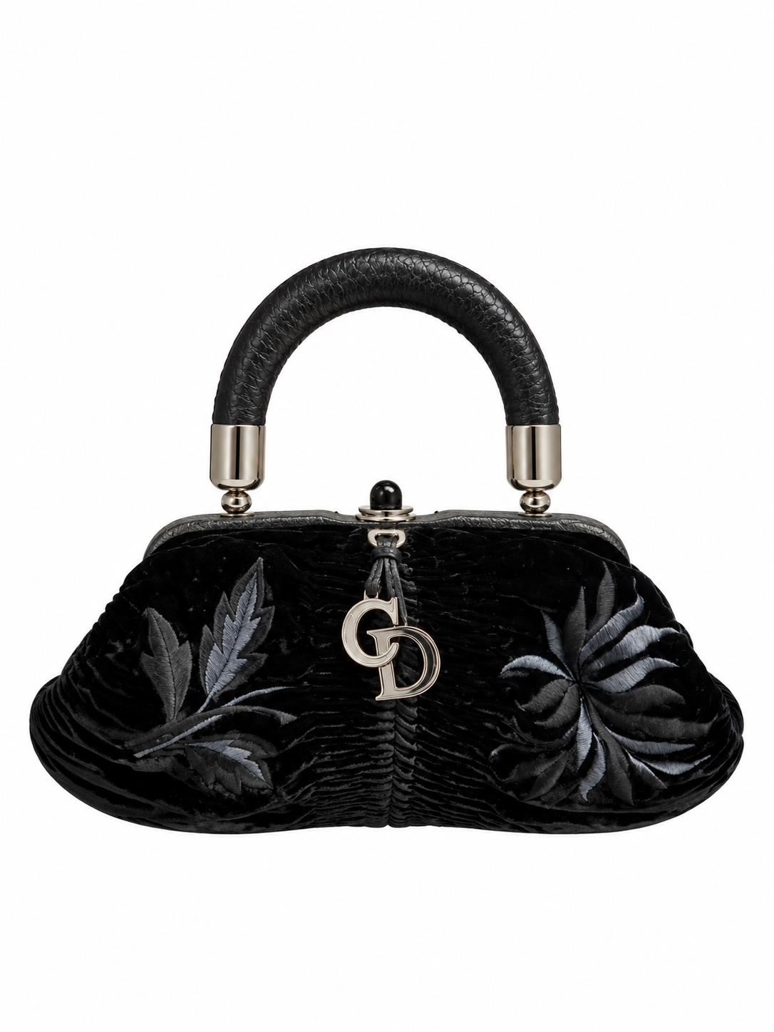 Dior 2008 Karenina black velour python bag