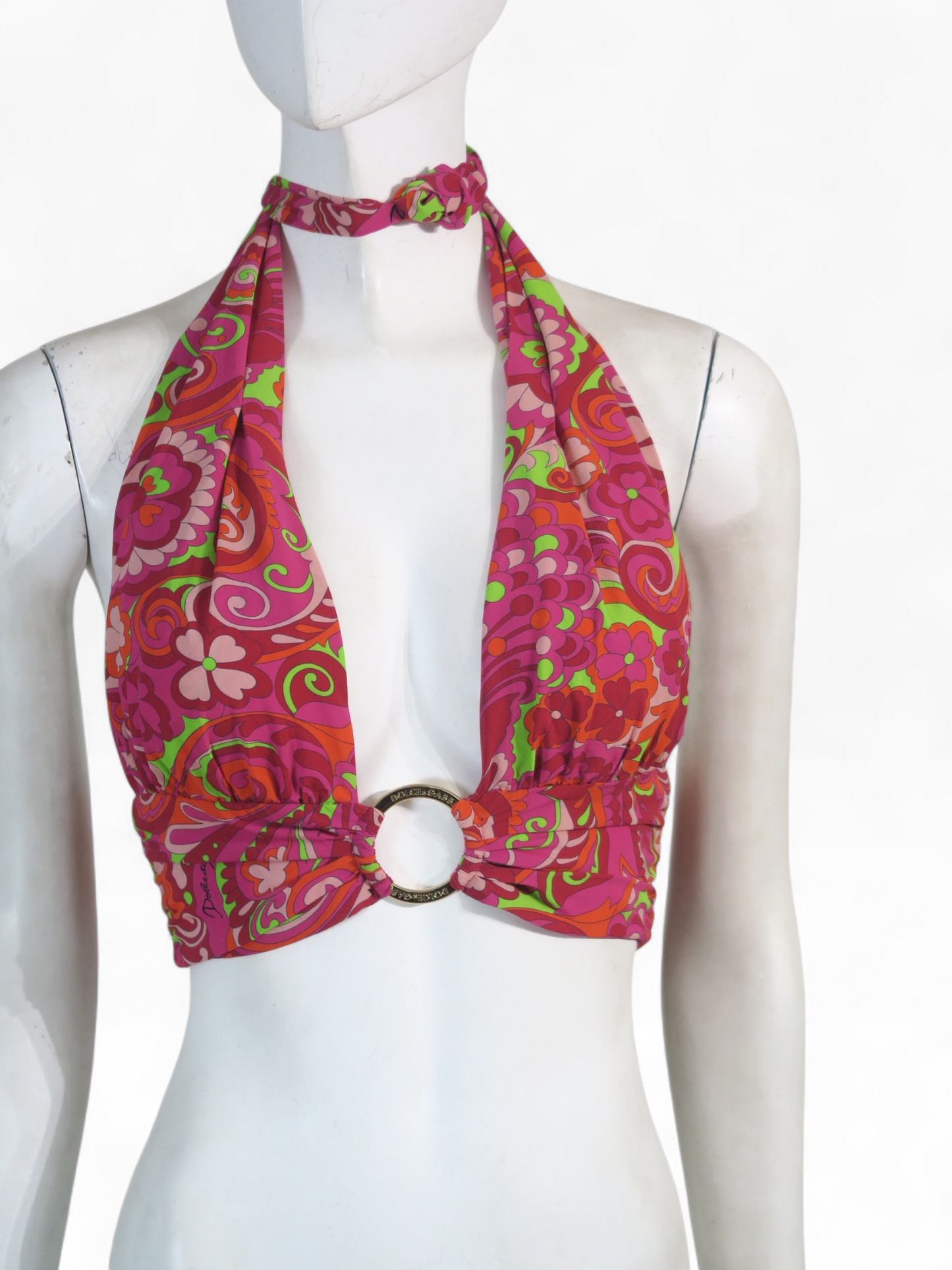 Dolce & Gabbana halter floral summer cropped top