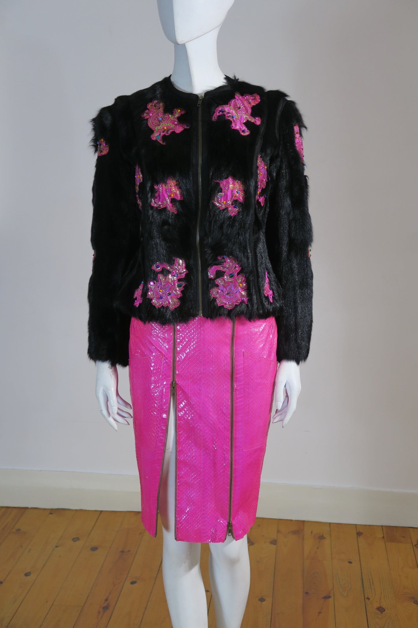 John Galliano fur exotic set