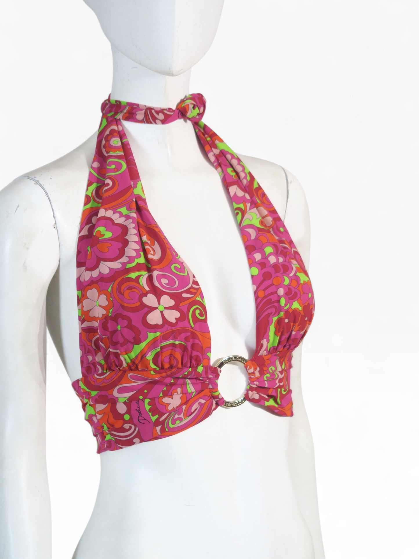 Dolce & Gabbana halter floral summer cropped top