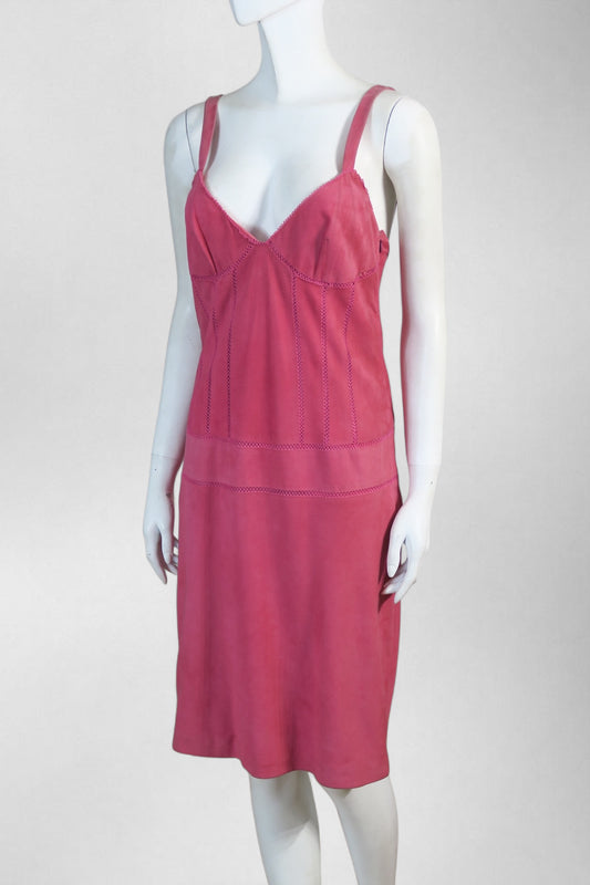 Dior pink suede dress