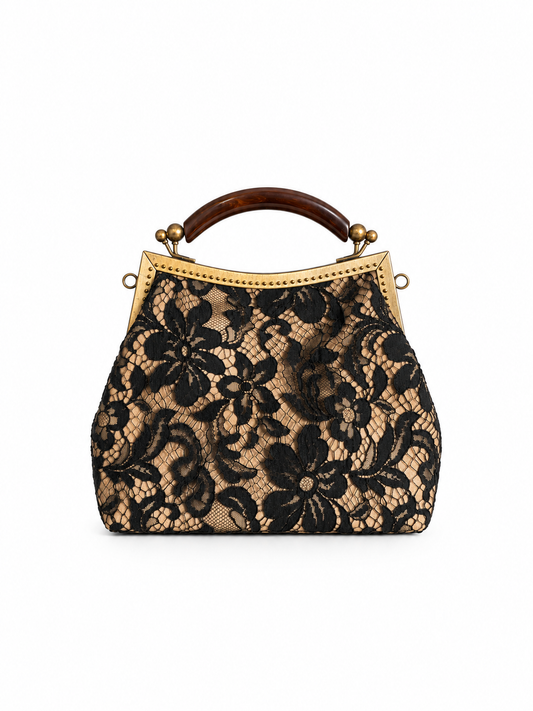 Dolce & Gabbana lace wooden handbag