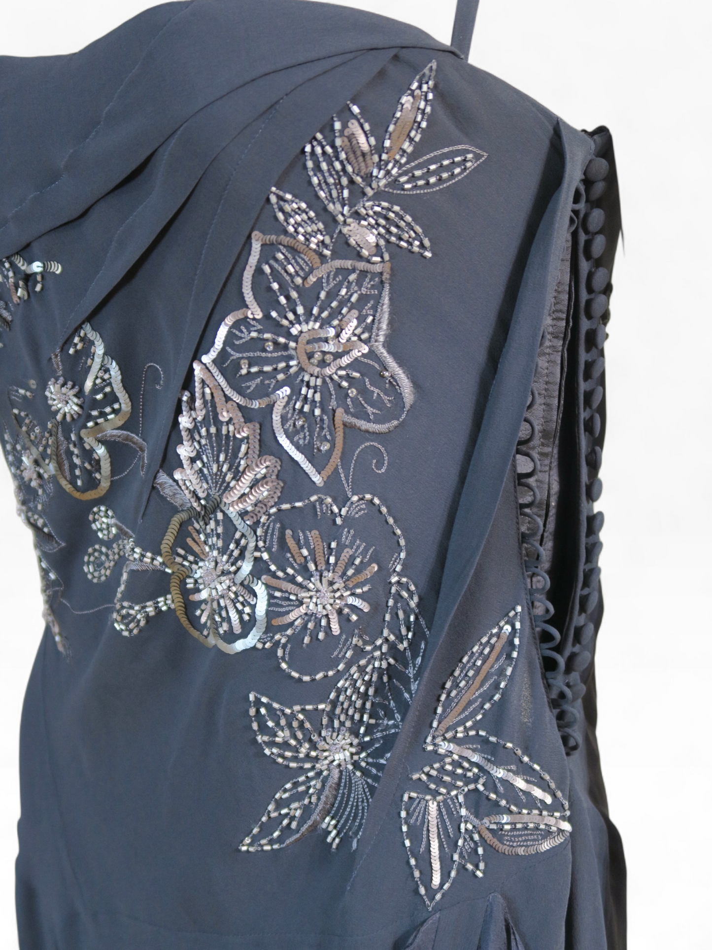 Dior fall 2006 silk gunmetal bustier dress